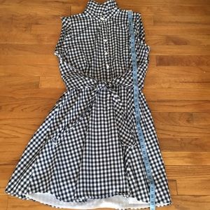 Neiman Marcus Navy & White Gingham Dress Large